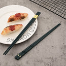 Axyaa Green Alloy Chopsticks 10 Pairs for Sushi Noodles & Chinese Korean Cuisine