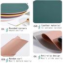 Axyaa Triangle Oval PU Leather Placemats Set for Stylish Table Settings