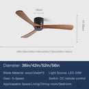Axyaa 56" LED Ceiling Fan Lights Remote Control Solid Wood Bedroom Living Room