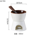 Axyaa Ceramic Chocolate Ice Cream Hotpot Stove - Creative Tableware for Cheese & Chocolate