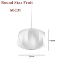 Axyaa White Fabric Lantern LED Pendant Chandelier for Modern Living Spaces