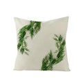 Axyaa Green Leaf Linen Pillow Cover - Stylish Sofa Decor & Home Accent