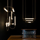 Axyaa Art Deco LED Chandelier in Gold, Black, and Chrome Finishes