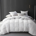 Axyaa King Size Cotton Comforter, Hypoallergenic Goose Down Blend, Hotel Luxury Duvet Insert