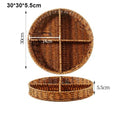 Axyaa Woven Rattan Storage Tray - 10 Styles Square Basket for Snacks, Bread & Food
