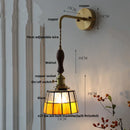 Axyaa Vintage LED Walnut Wood Wall Light with Pull Chain Switch