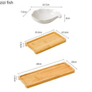 Axyaa Shell Ceramic Seasoning Sushi Plate Set