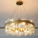 Axyaa High-End Crystal Chandelier LED Pendant Light for Bedroom and Dining Room