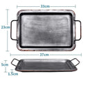Axya Vintage Bread Plate with Handle, Retro Iron Food Display Tray for Serving and Photography