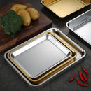 Axyaa Stainless Steel Square Food Baking Trays for Kitchen Pot Pans Storage