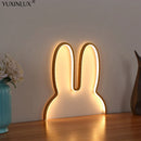 Axyaa Rabbit Night Light: Cute USB LED Lamp for Kids' Bedroom, Beside Table Lamp