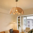 Axyaa Petal Rattan Pendant Light - Chinese Style Handmade Design for Living & Dining Rooms