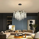 Axyaa Black Tree Branch Crystal Chandelier: Modern Raindrop LED Pendant Light