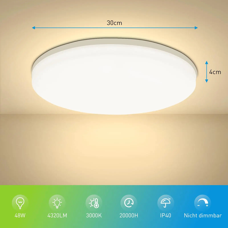 Axyaa 48W LED Ceiling Lamp: Ultra-thin Bedroom Light Fixture