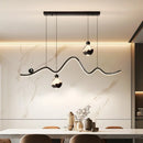Axyaa Glass Ball Strip Pendant Light - Dimmable Mid Century Chandelier