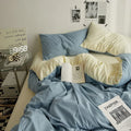 Axyaa Double Washed Cotton Bedding Set - 4 Piece Dorm Bed Linen Duvet Suite