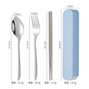 Axyaa 3pc Portable School Dining Set with Case: Knife, Fork, Spoon