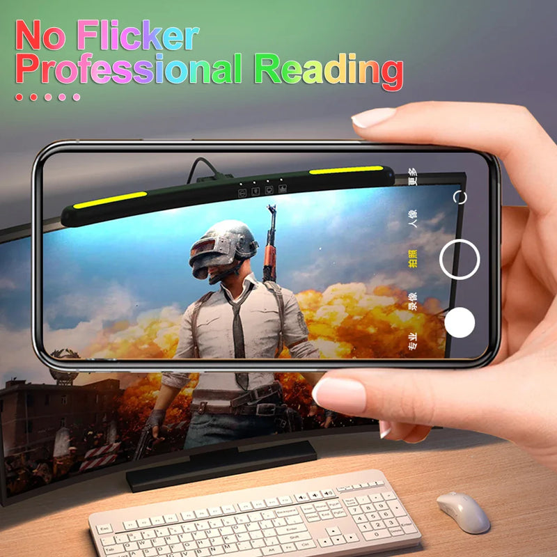 Axyaa RGB Monitor Light Bar for Gaming and Reading, Curved Screen, Stepless Dimming