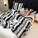 Axyaa Zebra Print Fleece Throw Blanket | Super Soft Plush Blanket for Sofa Bed Car