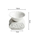Axyaa Ceramic Stone Soup Bowl Salad Breakfast Plate Utensils Set