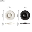Axyaa Stone Patterned Ceramic Dinner Pasta Salad Dessert Sashimi Plates Molecular Cuisine Tableware.