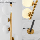 Axyaa Nordic Glass Ball Vertical Floor Lamp, Luxury LED Standing Lamp for Living Room or Bedroom.