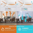 Axyaa Large Retro Ceiling Fan for Living Room - Simple Design Electric Ceiling Lamp