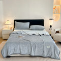 Axyaa Solid Color Flannel Blanket for Office, Naps & Cozy Comfort