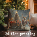 Axyaa Christmas Digital Printed Cushions for Sofa, Bedroom, Car - Rectangular Pillow Cover