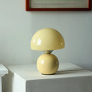 Glass Cream Mushroom LED Desk Lamp for Modern Minimalist Bedroom by Axyaa