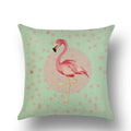 Axyaa Flamingo Print Linen Pillowcase 45*45cm
