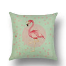 Axyaa Flamingo Print Linen Pillowcase 45*45cm
