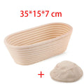 Axyaa Rattan Banneton Bread Basket - Handmade Dough Fermentation Wicker Bowl for Sourdough