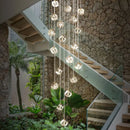 Axyaa Luxury Crystal LED Staircase Chandelier - Creative Indoor Stair Lighting