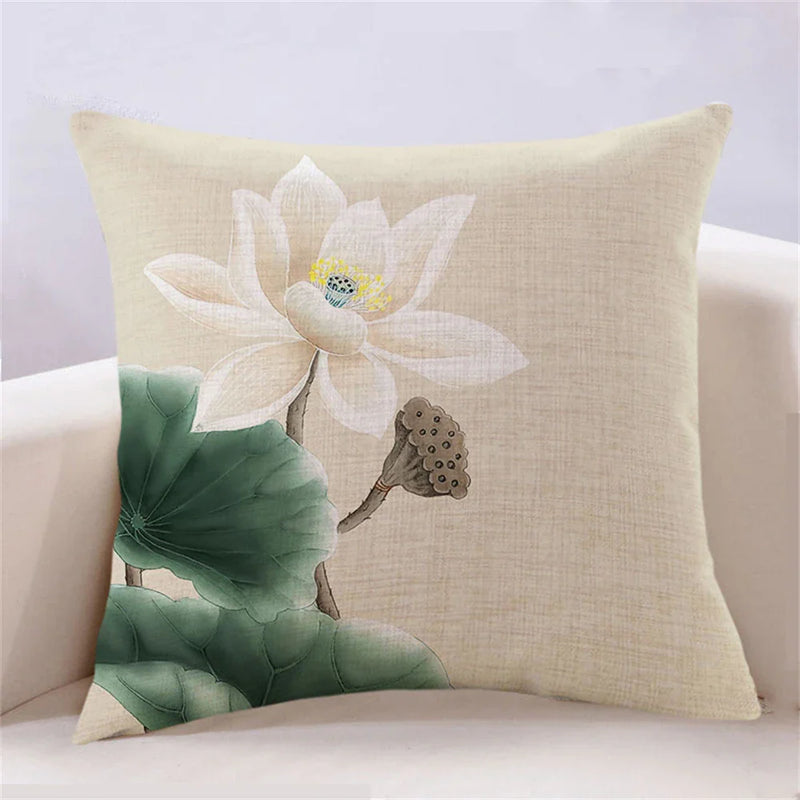 Lotus Cushion Cover by Axyaa: Stylish Home Decor Pillowcase for Living Room, Car, and More