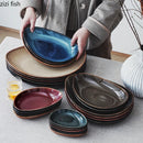 Axyaa Ceramic Sushi Dim Sum Plate Set