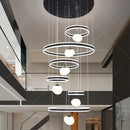 Axyaa Modern Stair Chandelier LED Pendant Ceiling Light for Living Room