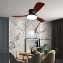 Axyaa 52 Inch DC Wood Ceiling Fan Light Remote Control Living Bedroom 35W LED Lights