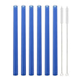 Axyaa Glass Straws Set of 6 with Cleaning Brushes | Reusable Colourful Drinking Straws