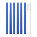 Axyaa Glass Straws Set of 6 with Cleaning Brushes | Reusable Colourful Drinking Straws