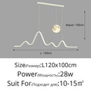 Axyaa LED Pendant Lights 100/120CM: Modern Kitchen Dining Bar Hanging Lamp Fixtures