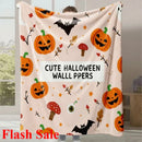 Axyaa Halloween Pumpkin Print Flannel Blanket - Cozy Office & Home Gift