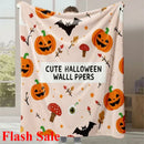 Axyaa Halloween Pumpkin Print Flannel Blanket - Office & Home Essential