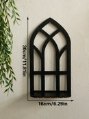 Axyaa Black Gothic Wooden Door Frame Shelf for Witch Home Decor
