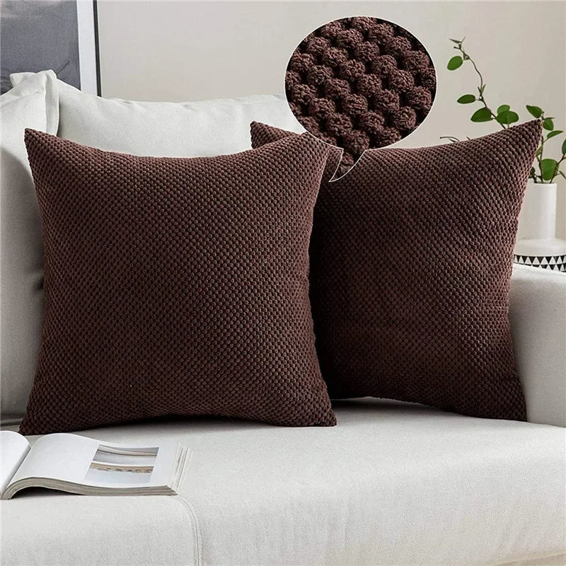 Axyaa Brown Cushion Cover 45x45cm Sofa Pillowcase for Four Seasons Decorative Home