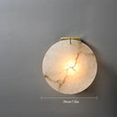 Axyaa Alabaster Marble Wall Lamp: Elegant All Copper Lighting for Bedroom, Living Room, Hallway