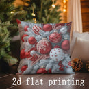 Axyaa Christmas Ornament Pillow Covers for Sofa, Bedroom, Car - Digital Printed Pattern