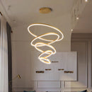 Axyaa Black LED Rings Circle Pendant Lamp for Modern Ceiling Lighting