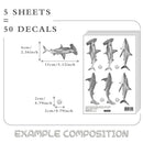 Axyaa Hammerhead Shark Peel&Stick Wall Decals - Blue/Grey Fish Theme for Kids Room