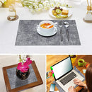 Axyaa Leather Dining Table Mat Set - Heat Resistant, Waterproof, Wipeable Placemats